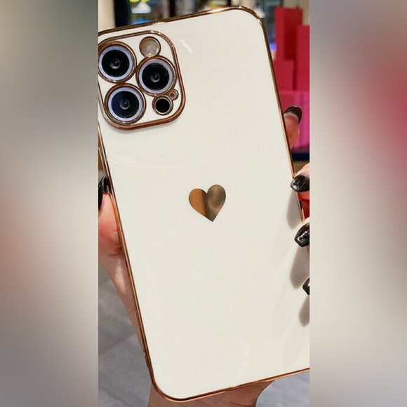 jelly cases Other - Electroplated Love Heart Case Cover Fit for iPhone Case 13 Pro Max by Jelly Case